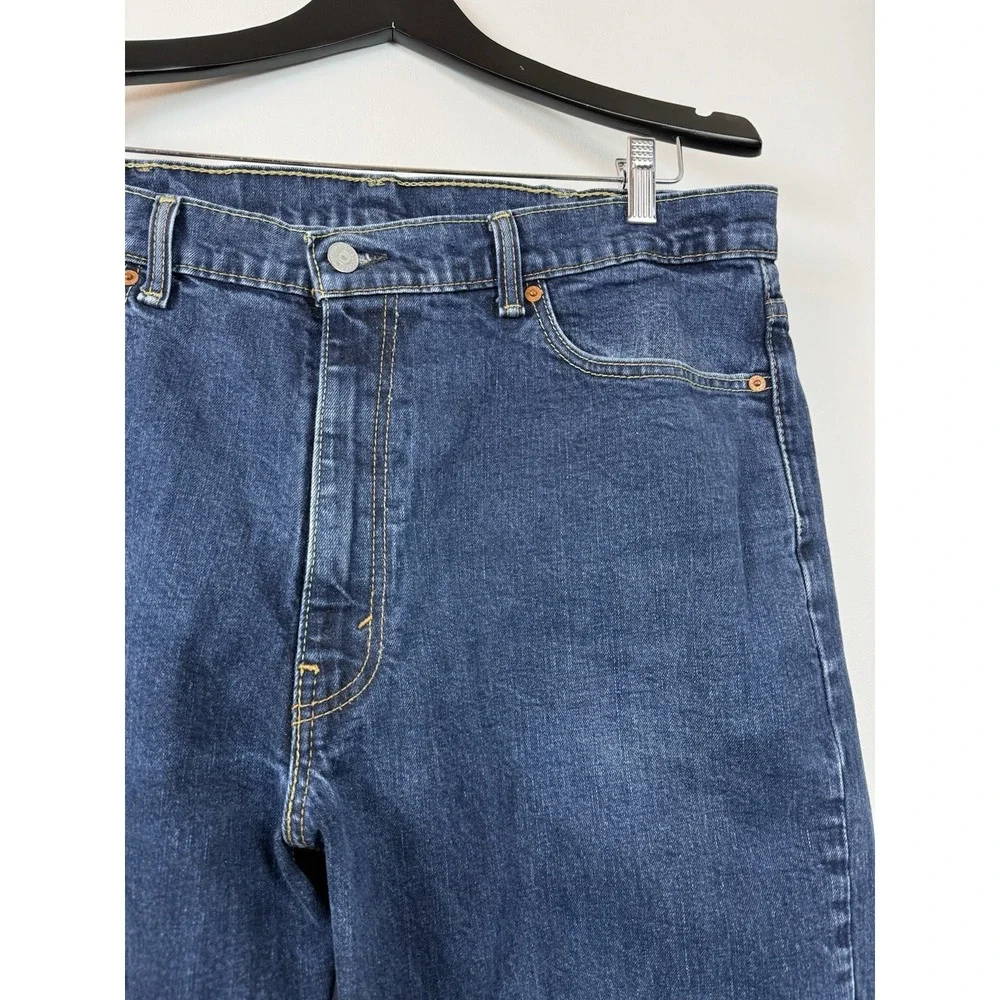 Levis 550 Jeans Mens Size 40x32 Straight Leg DARK Wash‎ Cotton Denim